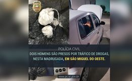 Polícia Civil, PRF e PM prendem dois homens por tráfico de drogas