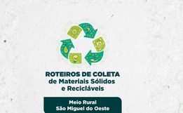 Coleta de materiais recicláveis no interior de SMO acontece na próxima semana