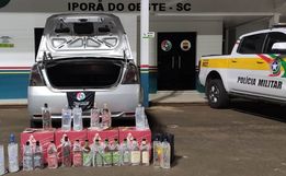 PMRv apreende produtos de contrabando na SC 163, em Iporã do Oeste