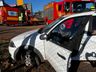 Colisão entre carro e carreta deixa mulher ferida na Avenida Willy Barth