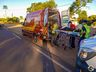 Colisão entre carro e moto deixa homem ferido na SC-163, em Itapiranga 
