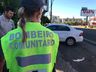 Bombeiros atendem acidente entre carro e moto na Willy Barth 