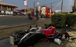 Motociclista vai parar no hospital após acidente na Willy Barth, em SMOeste