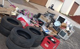 Mutirão no Bairro São Luiz recolhe mais de 450KG de pneus e materiais eletrônicos