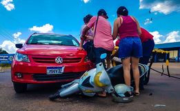 Motociclista fica ferida em acidente na Willy Barth em São Miguel do Oeste
