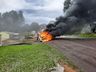 Incêndio atinge dois veículos na SC 163 em Itapiranga