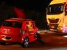 Motorista fica ferido em batida entre caminhão e carro na BR-163