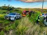 Ocupantes abandonam veículo após capotamento na SC-492 em Bandeirante 