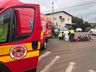 Mulher fica ferida em acidente entre carro e moto, em São Miguel do Oeste