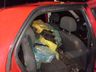 Motorista capota carro carregado com drogas e fica ferido em Saltinho 