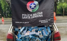 PMR apreende dois mil maços de cigarros contrabandeados na SC-157 em São Lourenço 