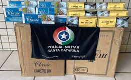 Polícia apreende 2 mil carteiras de cigarro contrabandeado em Guarujá do Sul