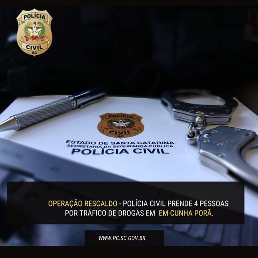 Operação Rescaldo resulta na prisão de quatro pessoas por tráfico de drogas em Cunha Porã