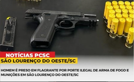 Uma pessoa é detida por posse irregular de arma de fogo e munições
