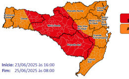Frente fria traz queda brusca de temperatura e risco de neve em SC