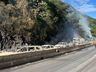 BR-101, no Morro dos Cavalos, é liberada após tombamento e explosão de carreta
