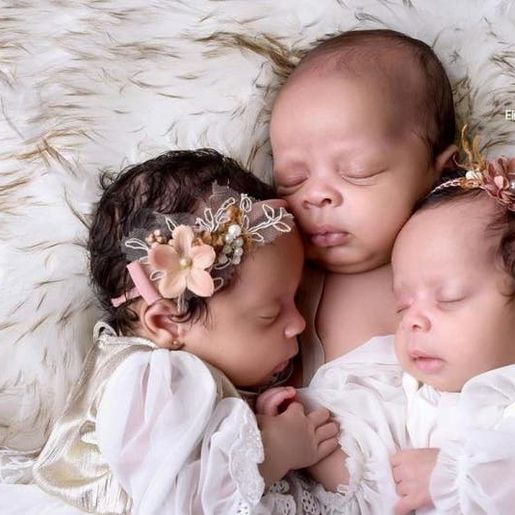 Trigêmeos que perderam a mãe ao nascer ganham ensaio fotográfico