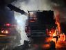 Incêndio atinge colheitadeira em plantação de soja no interior de Riqueza