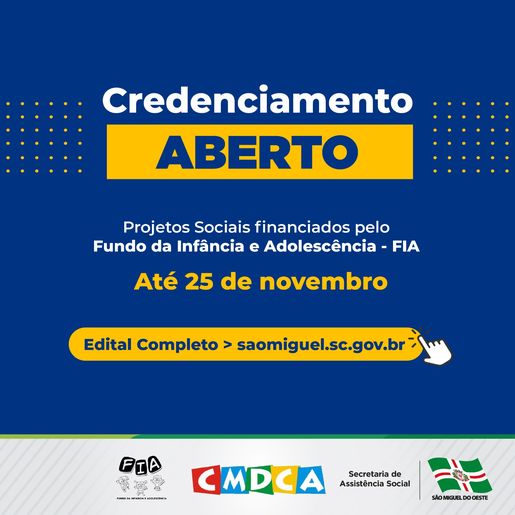 Edital para projetos sociais financiados pelo FIA está com inscrições abertas