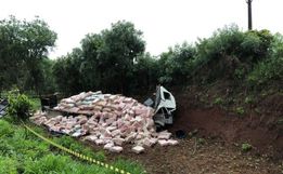 Colisão entre caminhões de SC deixa uma pessoa morta em Nonoai