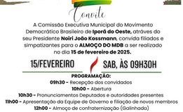 Diretório do MDB de Iporã do Oeste terá  encontro neste sábado