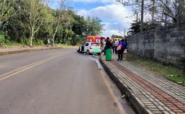 Colisão entre carro e caminhão deixa uma pessoa ferida na SC-482