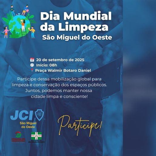 Mutirão do Dia Mundial da Limpeza será realizado no dia 20 em SMO 