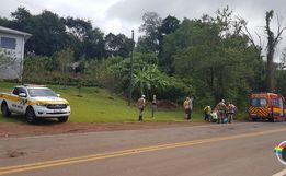 Motociclista fica ferido em queda na SC 163
