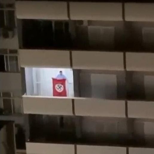VÍDEO: MP investiga vídeo que mostra homem balançando bandeira nazista em SC