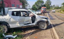 Motorista fica preso às ferragens em acidente na SC 163