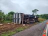 Motorista sofre ferimentos em tombamento de caminhão na SC 163