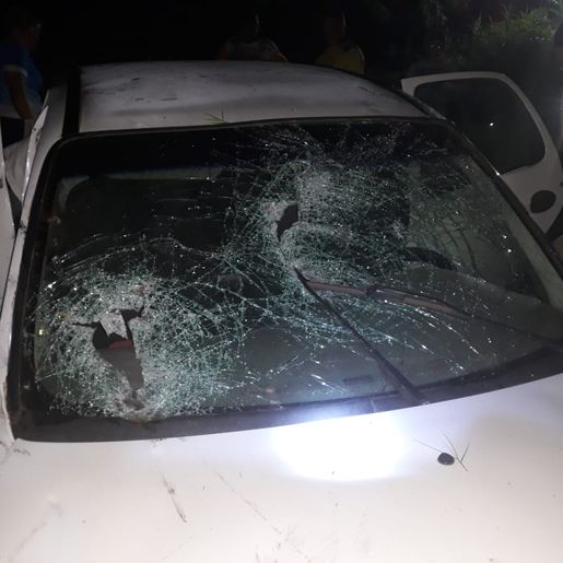 Mulher fica ferida em saída de pista SC 163