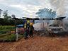 Residência é completamente destruída por incêndio em Riqueza
