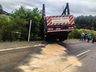 Colisão com caminhão deixa carro partido ao meio na BR-282; confira
