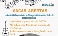 Município de Guaraciaba abre inscrições para curso de violão