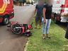 Homem fica ferido em acidente envolvendo motocicleta no centro de SMOeste