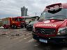Mulher é atendida pelos Bombeiros após acidente no centro de SMOeste