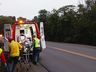 Acidente entre moto e cachorro deixa casal ferido na BR-158, em Cunha Porã