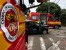 Mulher é atendida pelos Bombeiros após acidente no centro de SMOeste