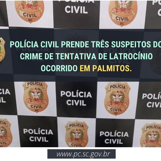 Em menos de 24 horas polícia prende três suspeitos de tentativa de latrocínio na SC-283