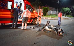 Motociclista fica ferido após colisão com carro em SMOeste