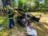 Saída de pista deixa mulher ferida na BR-163; assista ao vídeo