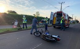 Motociclista sofre fratura em acidente na Willy Barth 