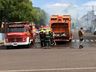 Caminhão de recolha de lixo é atingido por incêndio