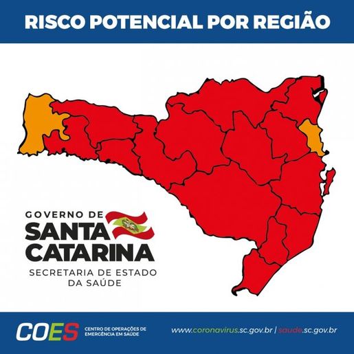 Região Extremo Oeste continua em Laranja no mapa de risco da Covid-19