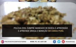 Polícia Civil apreende drogas e munições durante cumprimento de mandados em Cunha Porã