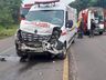 Ambulância de empresa de Descanso se envolve em acidente na BR 282