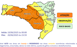 Oeste de SC tem previsão de chuva intensa e temporais isolados 