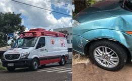 Acidente deixa mulher ferida no centro de São Miguel do Oeste