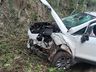 Capotamento deixa mulher ferida na SC-305, em Guaraciaba